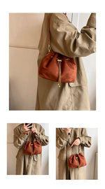 2026 Soft Commuting Crossbody Bags Faux Suede Sewing Hot Sale Bags for WomenThread Solid Color String Women's Handbags