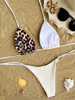 Halter Splicing Leopard Bikinis 2026 Satin Bikini Female Swimsuit Women Swimwear Two-pieces Bikini Set Micro Bathing Suit Swim