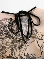 2026 Printed Mesh Swimsuit One Piece & Beach Dress Long Sleeves Swimwear Women Bathing Swimming Swim Suit Padded Beachwear