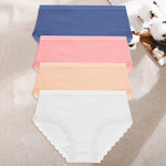 4Pcs/Set Women's Cotton Briefs Women Seamless Panties Solid Color Breathable Underwear Female Low Waist Soft Lingerie S-XXL