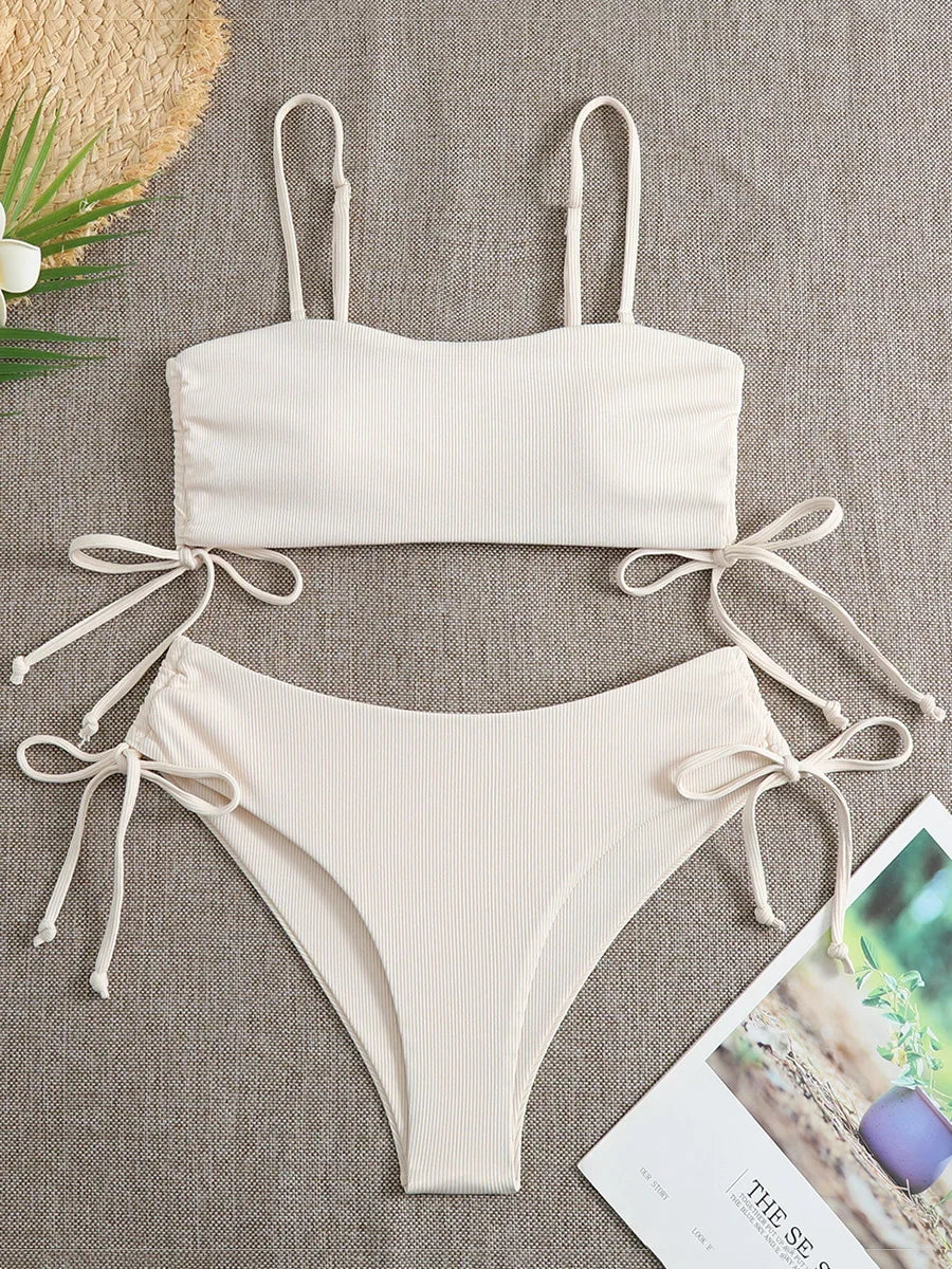 Sexy Bandeau Bikinis 2025 Women Brazilian Swimwear Female Swimsuit Two Pieces Bikini Set Bather Bathing Suits Girls Beach Wear