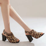 New Women Sandals Peep Toe High Heels Summer Gladiator Shoes Black Brown Woman Ankle Strap Sandalias Female Mujer Big Size