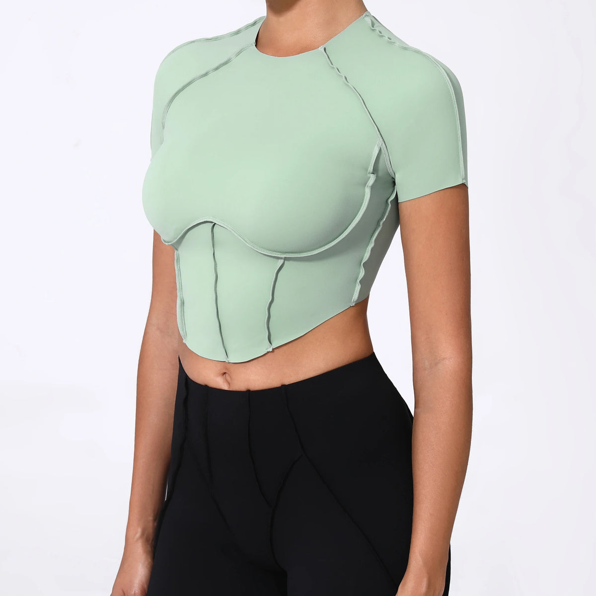 No Padded Women Yoga Sport T Shirts Fitness Clothes Short Sleeve Yoga Shirt Gym Top Running Active Wear Sport Tops