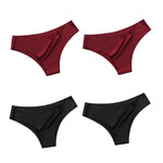 4Pcs/Set Women Ice Silk Panties Low Rise Briefs Soft Brazilian Panties Smooth Underwear Stretch Underpants Sexy Lingerie M-XL
