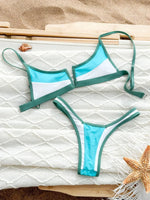 Splicing V Shaped Micro Thong Bikini Women Swimsuit Female Swimwear Two Pieces Bikini Set Push Up Bathing Suit Swim Beachwear