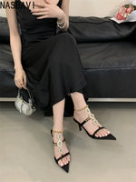 Sexy Pointed Toe Design High Heel French Mules Sandals Summer New Thin Heel Fashionable Sandals Dress Single Shoes Women 2026