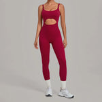 Women's Seamless Yoga Jumpsuits Sports Gym Fitness Backless Sleeveless Hip-lifting Pants One-piece Training Workout Bodysuits