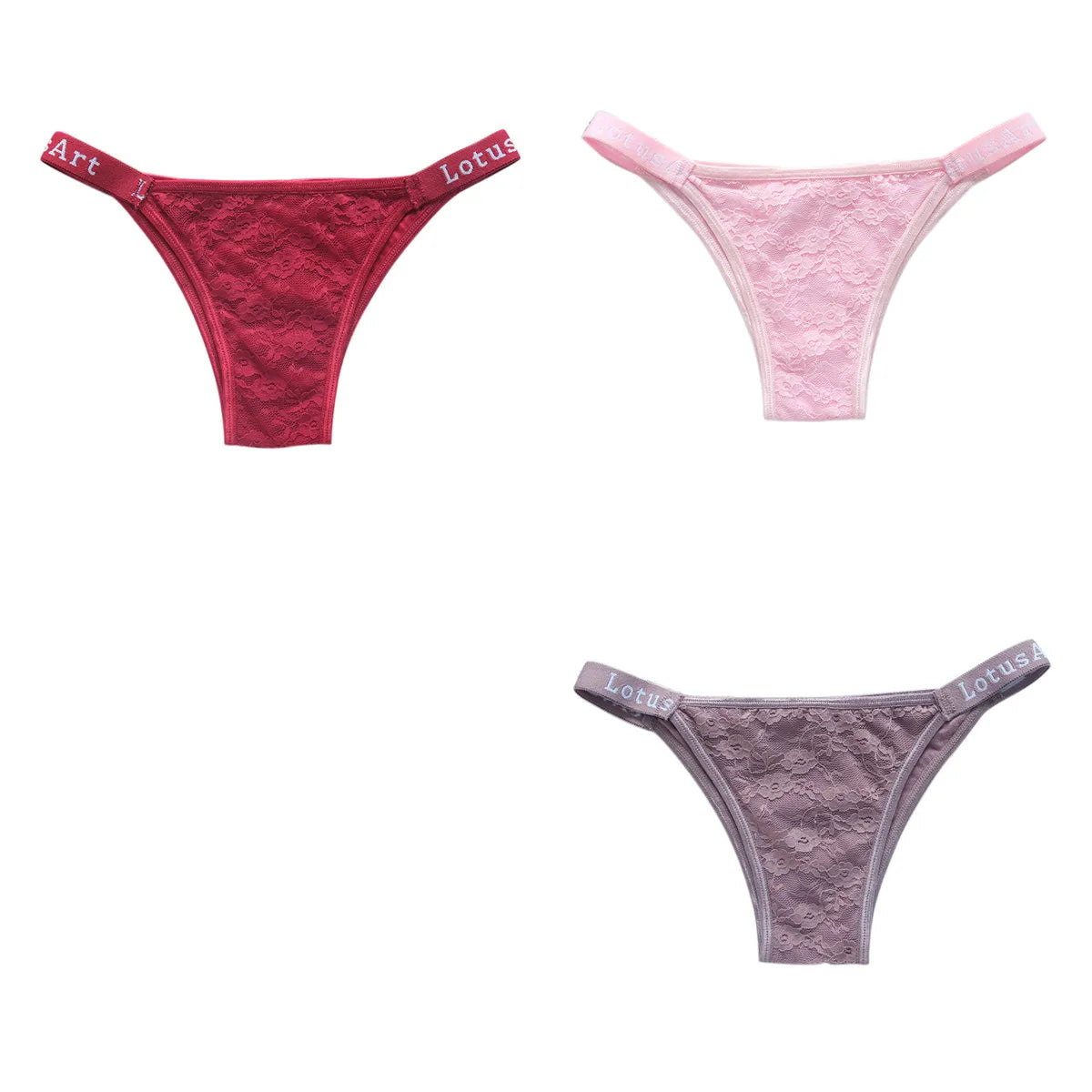 3PCS/Set Women Lace Panties Sexy Brazilian Panties Female Underpant Low Waist Panty Girls Underwear Fashion Intimates