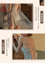 TJ large size sexy suspender skirt women's home nightgown