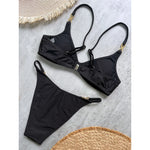 10 Colors V Neck Rhinestones Bikini Female Swimsuit Women Swimwear Two-pieces Bikini Set Padded Bather Bathing Suit Swim V8138