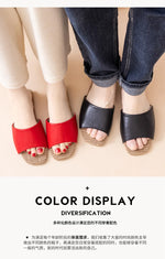 2026 New Breathable Linen Slippers For Women Men Spring Summer House Shoes Soft PU Leather Anti-slip Couples Home Floor Slides