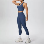 Yoga Clothing Set Women's High Waisted Leggings and Top 2 Piece Seamless Fitness Exercise Clothing Gym Sportswear Tracksuits