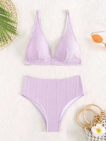 Sexy High Waisted Bikini 2025 Women Swimsuit Two Piece Swimwear Female White Bikinis SetSwim Bathing Suits Brazilian Biquini