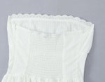 White Lace Dress Women Strapless Sleeveless Short Summer Dress Corset Cotton Mini Beach Casual Vestidos Party Dress 2025