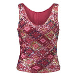 Summer Women Sequin Tank Tops Sparkly Graphic V Neck Vest Fashion Stylish Sleeveless Shirts Casual Office Daily Streetwear