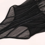 Toucheart Erotic Bodysuit Net Clothes Halter Lace See-through Skinny Backless Sissy Premium HotSeductive Women Coquette Bodysuit