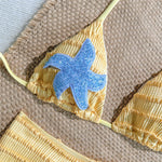 Sequin Starfish light blue Texture Swimwear Sexy Halter String Triangle Bikinis Sets Shorts Bottoms Woman Swimsuit 2026 Bikini