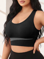 Size Wirefree Sports Yoga Bra, Solid Color High Elastic Breathable Bra with Removable Cups, All Season Casual Wear