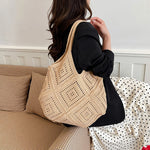 Yarn Hollow Out Large Capacity Shoulder Bags Summer New Ladies Bags Casual Soft Versatile Women's Handbags