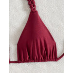 Wine Red High Waisted Bikini 2025 New Brazilian Biquini Triangle Swimsuit Women Beach Wear Bathing Suit Swimwear Female Summer
