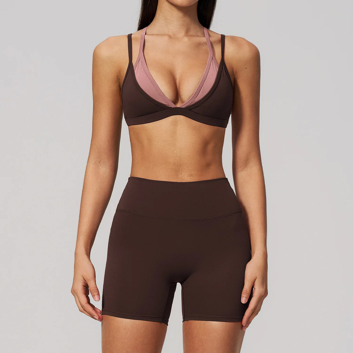 NCLAGEN Yoga Sets Women Gym Clothes Sport Bra And Short Fitness Suit 2 Piece Workout Fitness Pilates Sportswear Speed Activewear