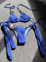 Halter Metal Rings Bikinis Wrinkled Bikini Female Swimsuit Women Swimwear Two-pieces Bikini Set High Cut Bathing Suit Swim Lady