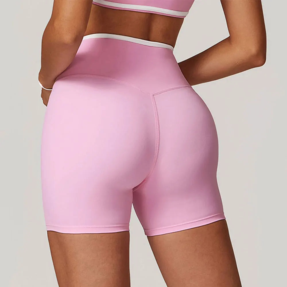 Yoga Shorts Women Fitness Shorts V-shaped Waist Running Cycling Shorts Breathable Sports Leggings High Waist Workout Gym Shorts