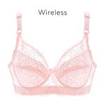 B C D Cup 75-105 Big Size Wire Free Bra Push Up Bra Lace Hollow Out Wireless Lace Underwear Sexy Ultra Thin Transparent Bra 105D