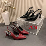 2026 Pointed Sandalias De Mujer Shallow Comfortable Patent Leather Fashion Shoes Woman French Sexy High Heels Designer Footwear