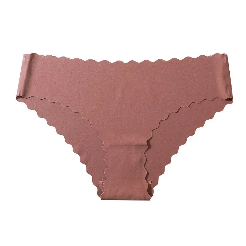 3Pcs/Set Ice Silk Panties Women Low Rise Briefs Female Underpants Invisible Underwear Sexy Lingerie Seamless Bottoms XS-XL