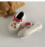Women Fashion Clogs Indoor Street Slippers Cute DIY Apple Summer Autumn Platform Shoes Soft EVA Female Daily Walking Sandals