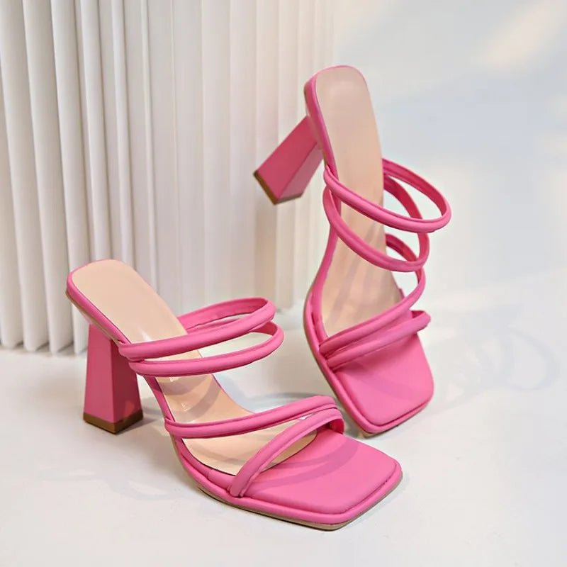 2026 Large Size Women's High HeelFaionable Pink Outdoor Wear Casual High-heeled shoes