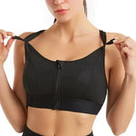 Sports Bras For Women Front Zipper Adjustable Strap Shockproof Elastic Fitness Athletic Brassiere Slim Yoga Crop Top