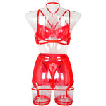 Toucheart Trendy Lingerie 4 Pieces Set Exotic Sexy Bra Eroctic Garter Underwear Set Women's Mesh See-through Luxury Underwear