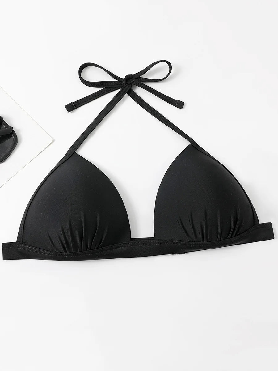 Sexy Halter Push Up Bra Cup Bikini 2025 Women Swimsuit Female Swimwear Two Pieces Bikini set Brazilian Bathing Suit Swim Beach