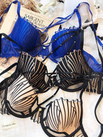 Sexy Hollow Push Up Bra Set French Thin Cup Underwear Women Classic Bandage Brassiere Black Temptation Lingerie Panties SetS