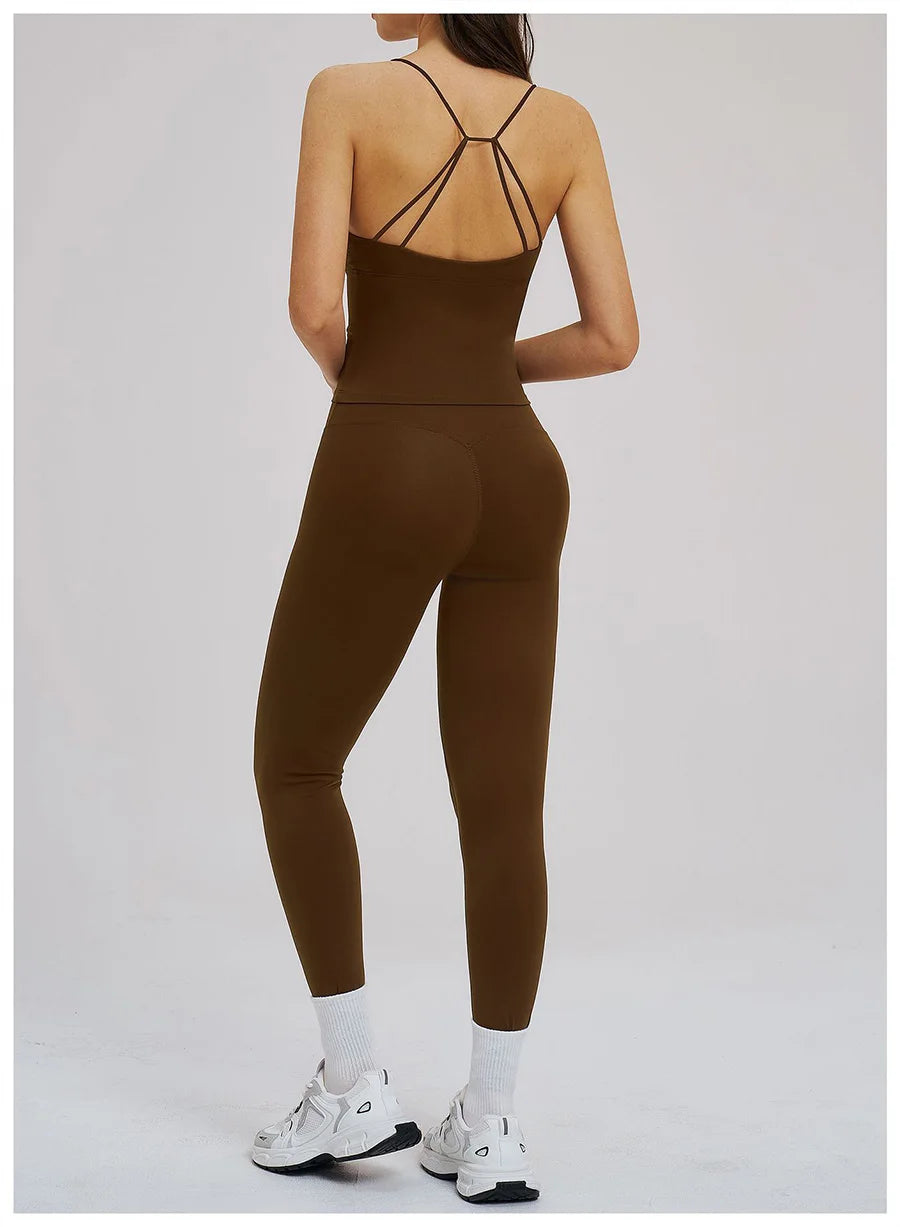 2PCS Yoga Suit Sports Set Women Fitness Quick-Drying Gym Tracksuit Running Nude Feeling Workout Outfit Sport Bra Leggings Suit
