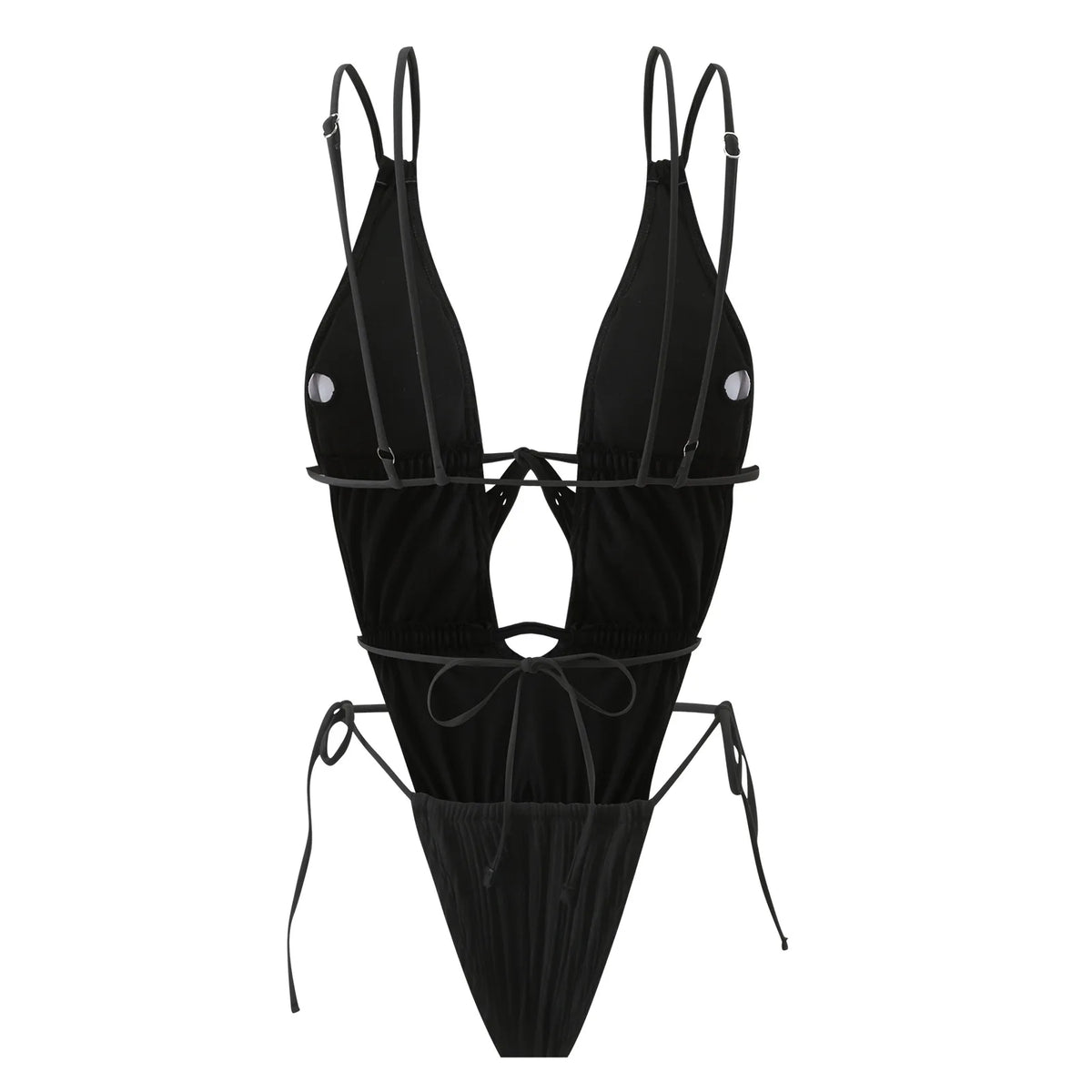 Deep V Neck Halter Wrinkled Female Swimwear One Piece Swimsuit Women Backless Monokini High Cut Bather Bathing Suit Swim Lady