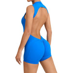 Seamless Yoga Jumpsuits Sports Fitness Backless Peach Hip-lifting Running Workout Gym One-piece Shorts Bodysuits for Women
