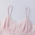 Women Camisole Solid Color Sleeveless Tops V-neck Lace Trim Slim Fit Summer Vest for Party Club