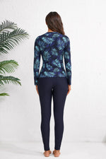 2026 Long Sleeve Zipper Surfing Swimsuit Print Pants Swimwear Women Two Pieces Diving Clothes Beachwear Bathing Swimming Suit