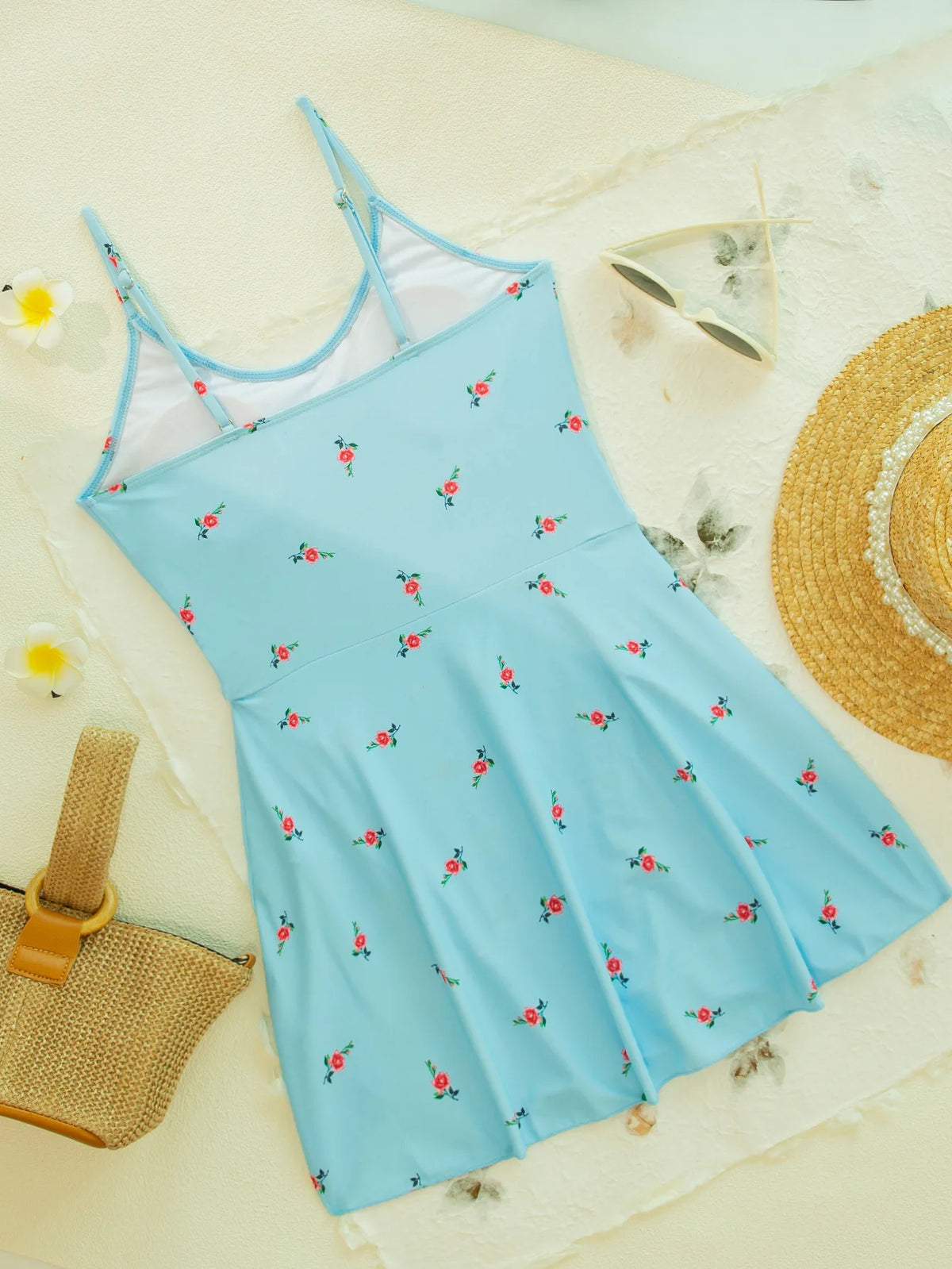 Vintage Black Floral Print Skirt Swimwear Women Halter Push Up Backless Bathing Suit Holiday One Piece Swimsuit 2026 Monokini