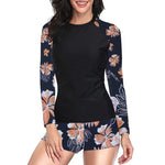 Women's Swimsuit Tankini Set Female Long Sleeves Swimwear 2026 Surfing Sports Pool Beachwear 3-Piece Bathing Suits With Shorts