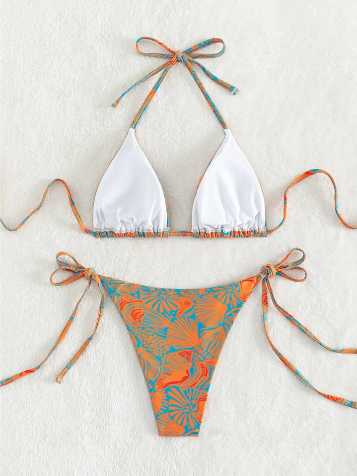 Sexy String Bikini 2024 Two Pieces Print Swimsuit Female Swimwear Women Thong Bikinis Set Bather Beachwear Bathing Suit Pool