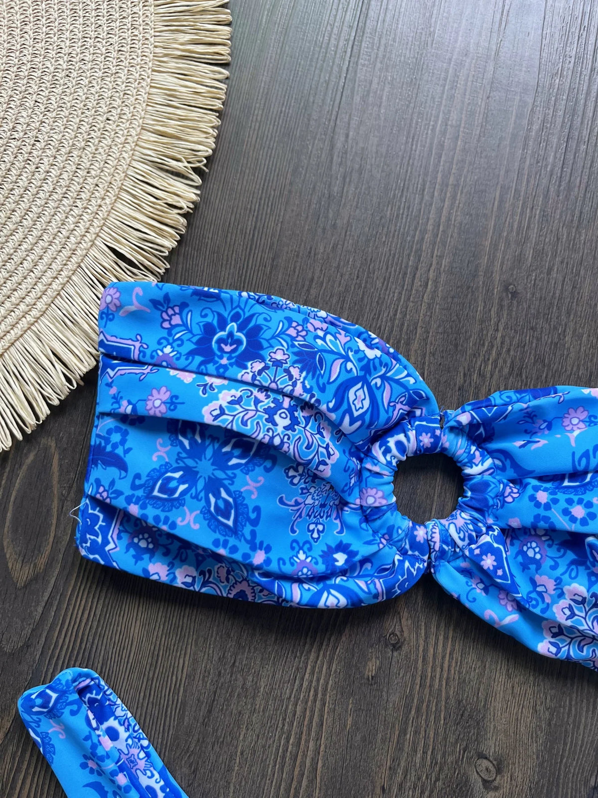 Sexy Colorful Floral Printed Bandeau Bikini Female Swimsuit Women Swimwear Two-pieces Bikini set Bather Bathing Suit Swim