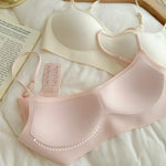 One-piece Seamless Wireless Square Neck Bra Women Adjustable Thin Strap Daily Brassiere Everyday No-Show Underwear S-XL