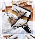 Sexy French Front Hook Bra Set Ultra Thin Sheer Pure Sensual Breathable Lace Lingerie for Women Summer New Fashion S-XL MOYISU