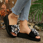 Fashion Leopard Print Wedges Sandals Women Lightweight Thick Sole Beach Slippers Woman Plus Size 42 Non Slip Summer Sandles