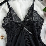 Sexy Sleepwear For Sleeping Night Dress Women Lingеrie Sets Deep V Slip Nightgowns And Panties Lace Ruffle Trim Underwear Pajama