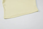 Woman Clothing Letter Print Short T-shirts Y2K Streetwear 2026 Summer O-neck Slim Fit Crop Tops Vacation Beach Tees Light Yellow